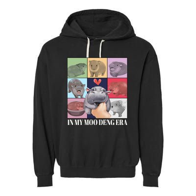 In My Moo Deng Era Funny Hippo Meme Garment-Dyed Fleece Hoodie
