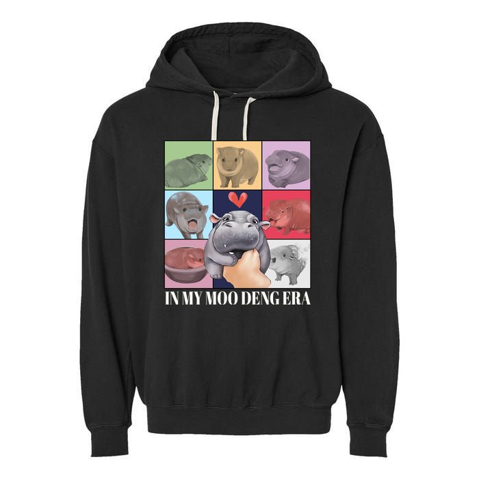 In My Moo Deng Era Funny Hippo Meme Garment-Dyed Fleece Hoodie