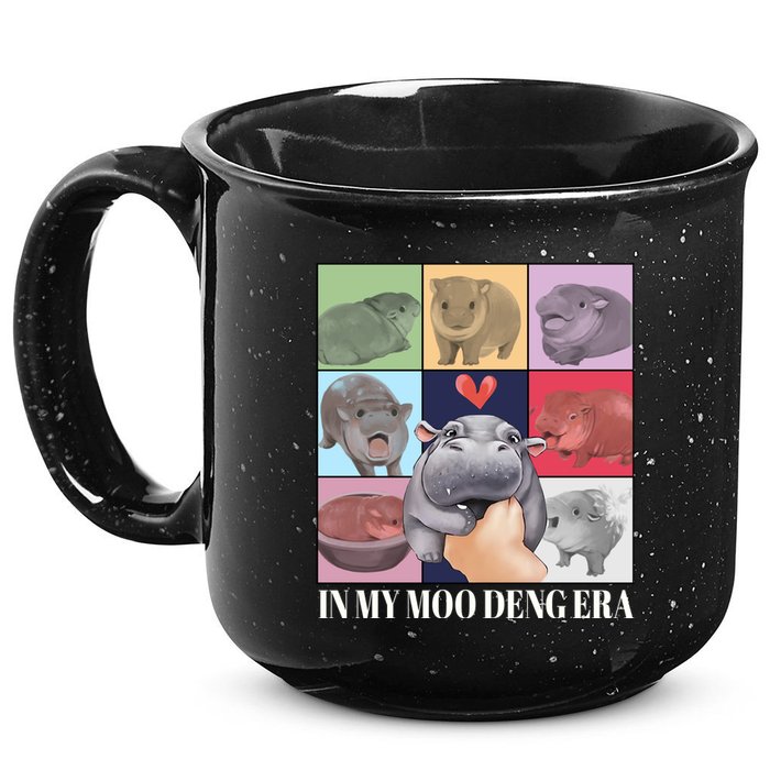 In My Moo Deng Era Funny Hippo Meme 15oz Campfire Ceramic Mug