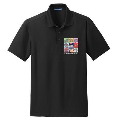 In My Moo Deng Era Funny Hippo Meme Dry Zone Grid Polo