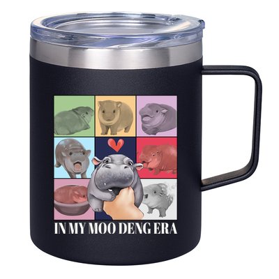 In My Moo Deng Era Funny Hippo Meme 12oz Stainless Steel Coffee Mug