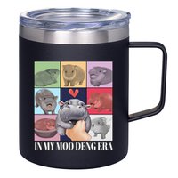 In My Moo Deng Era Funny Hippo Meme 12oz Stainless Steel Coffee Mug