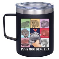 In My Moo Deng Era Funny Hippo Meme 12oz Stainless Steel Coffee Mug