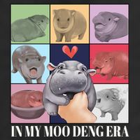 In My Moo Deng Era Funny Hippo Meme Microfiber Hand Towel