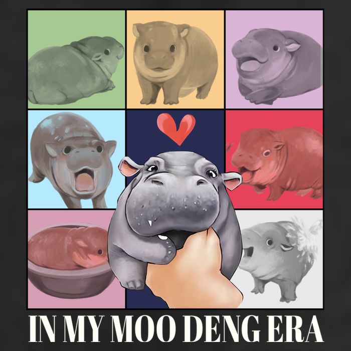 In My Moo Deng Era Funny Hippo Meme Microfiber Hand Towel