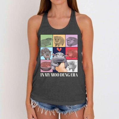 In My Moo Deng Era Funny Hippo Meme Women's Knotted Racerback Tank