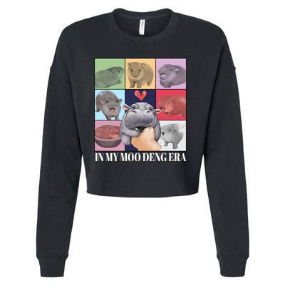 In My Moo Deng Era Funny Hippo Meme Cropped Pullover Crew