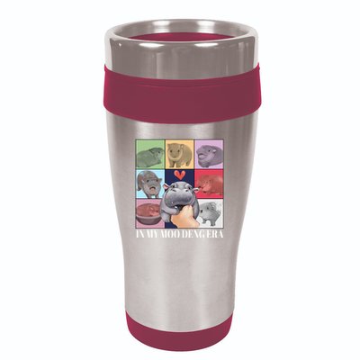 In My Moo Deng Era Funny Hippo Meme 16oz Travel Tumbler