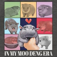 In My Moo Deng Era Funny Hippo Meme Vector Backpack