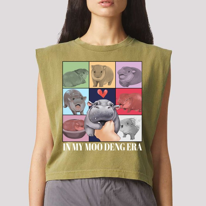 In My Moo Deng Era Funny Hippo Meme Garment-Dyed Women's Muscle Tee