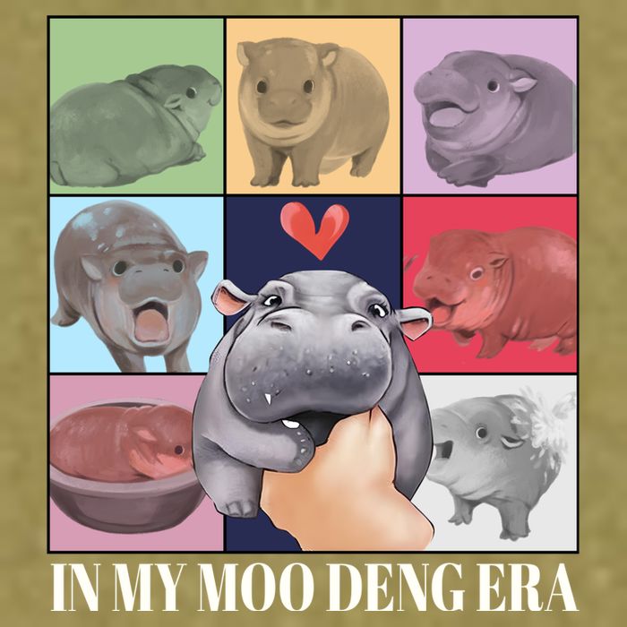 In My Moo Deng Era Funny Hippo Meme Garment-Dyed Women's Muscle Tee