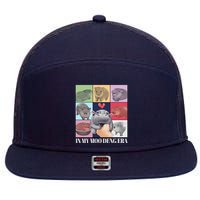 In My Moo Deng Era Funny Hippo Meme 7 Panel Mesh Trucker Snapback Hat