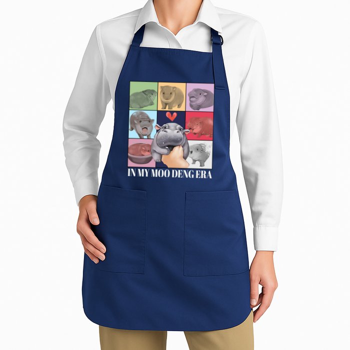 In My Moo Deng Era Funny Hippo Meme Full-Length Apron With Pockets