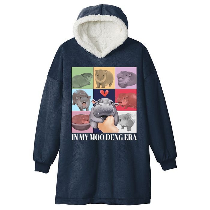In My Moo Deng Era Funny Hippo Meme Hooded Wearable Blanket