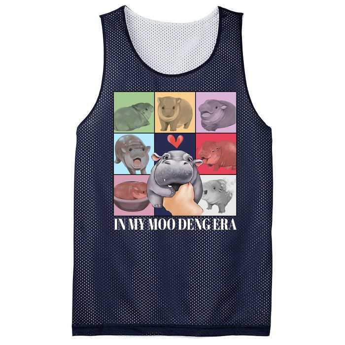 In My Moo Deng Era Funny Hippo Meme Mesh Reversible Basketball Jersey Tank