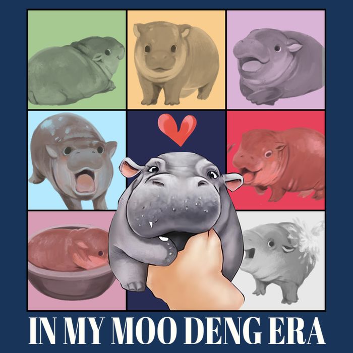 In My Moo Deng Era Funny Hippo Meme Mousepad