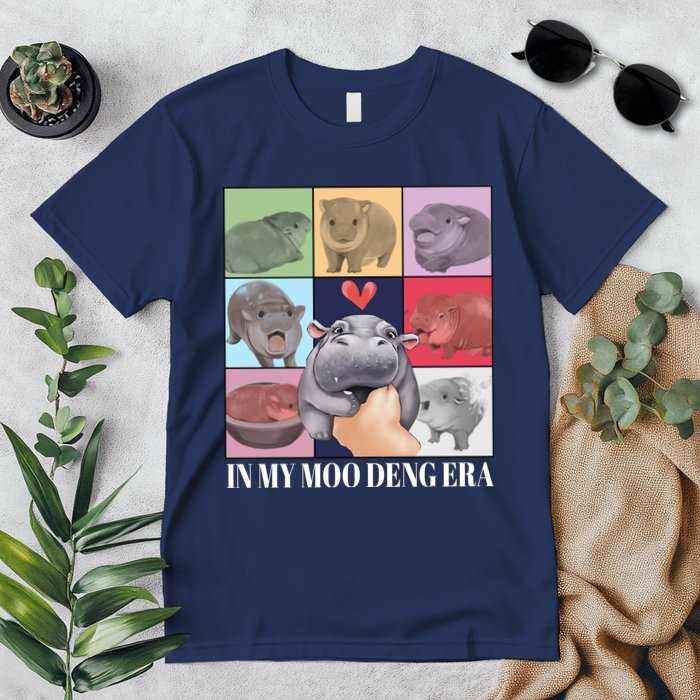 In My Moo Deng Era Funny Hippo Meme Premium T-Shirt