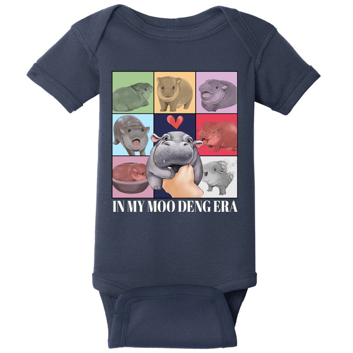 In My Moo Deng Era Funny Hippo Meme Baby Bodysuit