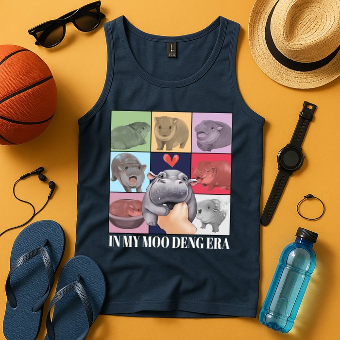 In My Moo Deng Era Funny Hippo Meme Tank Top