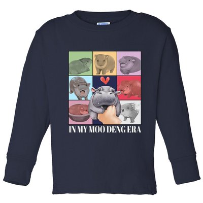 In My Moo Deng Era Funny Hippo Meme Toddler Long Sleeve Shirt