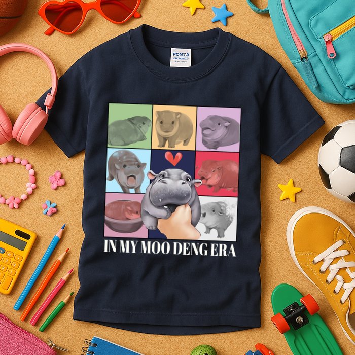 In My Moo Deng Era Funny Hippo Meme Kids T-Shirt