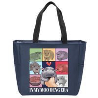 In My Moo Deng Era Funny Hippo Meme Zip Tote Bag