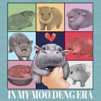 In My Moo Deng Era Funny Hippo Meme Sueded Cloud Jersey T-Shirt