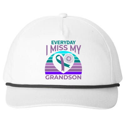 I Miss My Grandson Heart Suicide Awareness Grandma Gift Snapback Five-Panel Rope Hat