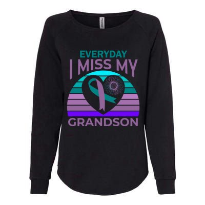 I Miss My Grandson Heart Suicide Awareness Grandma Gift Womens California Wash Sweatshirt