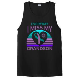 I Miss My Grandson Heart Suicide Awareness Grandma Gift PosiCharge Competitor Tank