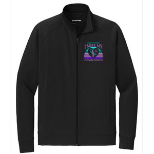 I Miss My Grandson Heart Suicide Awareness Grandma Gift Stretch Full-Zip Cadet Jacket