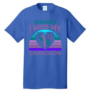 I Miss My Grandson Heart Suicide Awareness Grandma Gift Tall T-Shirt