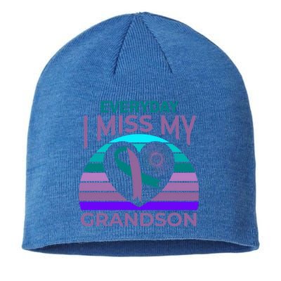 I Miss My Grandson Heart Suicide Awareness Grandma Gift Sustainable Beanie