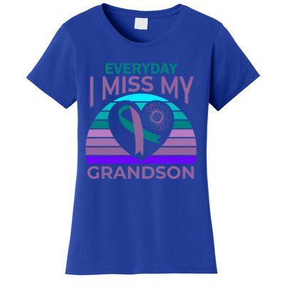 I Miss My Grandson Heart Suicide Awareness Grandma Gift Women's T-Shirt