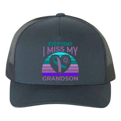 I Miss My Grandson Heart Suicide Awareness Grandma Gift Yupoong Adult 5-Panel Trucker Hat