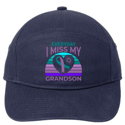 I Miss My Grandson Heart Suicide Awareness Grandma Gift 7-Panel Snapback Hat