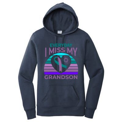 I Miss My Grandson Heart Suicide Awareness Grandma Gift Women's Pullover Hoodie