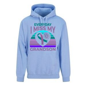 I Miss My Grandson Heart Suicide Awareness Grandma Gift Unisex Surf Hoodie