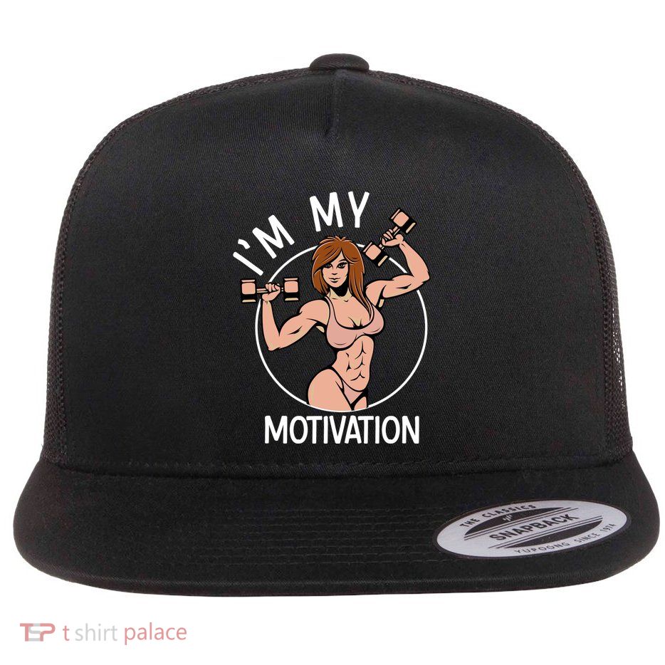 IM My Motivation Fitness Graphic Flat Bill Trucker Hat