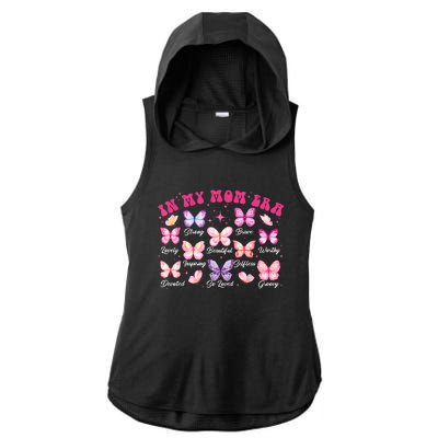 In My Mom Era Groovy Butterfly Gift For Mom Mothers Day Ladies PosiCharge Tri-Blend Wicking Draft Hoodie Tank