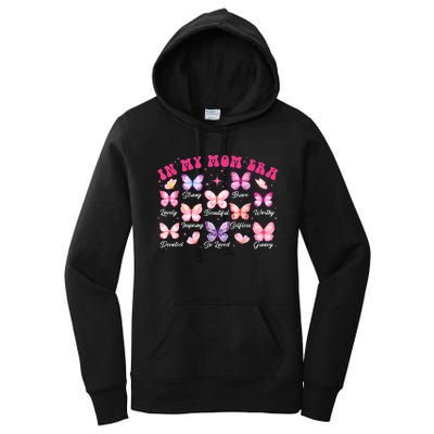 In My Mom Era Groovy Butterfly Gift For Mom Mothers Day Women's Pullover Hoodie