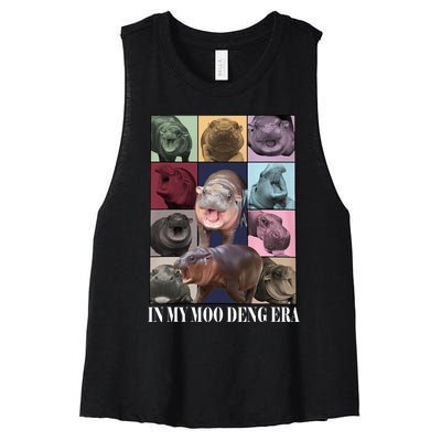 In My Moo Deng Era  Moo Deng Lover Women's Racerback Cropped Tank