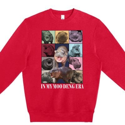 In My Moo Deng Era  Moo Deng Lover Premium Crewneck Sweatshirt