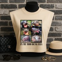In My Moo Deng Era  Moo Deng Lover Garment-Dyed Women's Muscle Tee