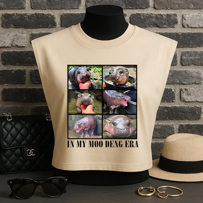 In My Moo Deng Era  Moo Deng Lover Garment-Dyed Women's Muscle Tee