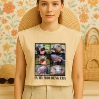 In My Moo Deng Era  Moo Deng Lover Garment-Dyed Women's Muscle Tee