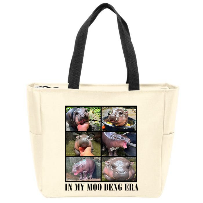 In My Moo Deng Era  Moo Deng Lover Zip Tote Bag