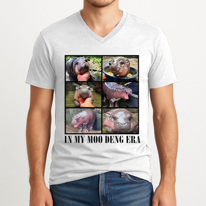 In My Moo Deng Era  Moo Deng Lover V-Neck T-Shirt