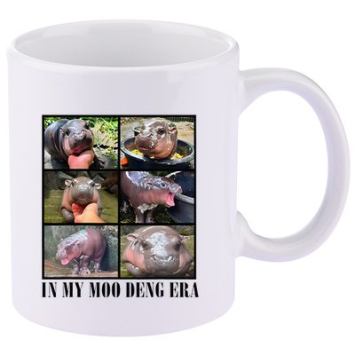 In My Moo Deng Era  Moo Deng Lover 11oz C Handle Ceramic Mug
