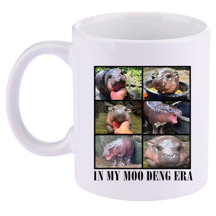 In My Moo Deng Era  Moo Deng Lover 11oz C Handle Ceramic Mug